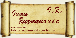 Ivan Ružmanović vizit kartica